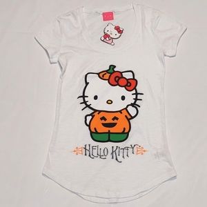 Sanrio Hello Kitty White Halloween Woman's Junior Tee NWT Sizes XS & XL